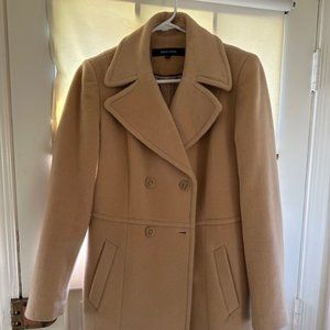 Cole Haan Wool-Blend Camel Coat, Size 8
